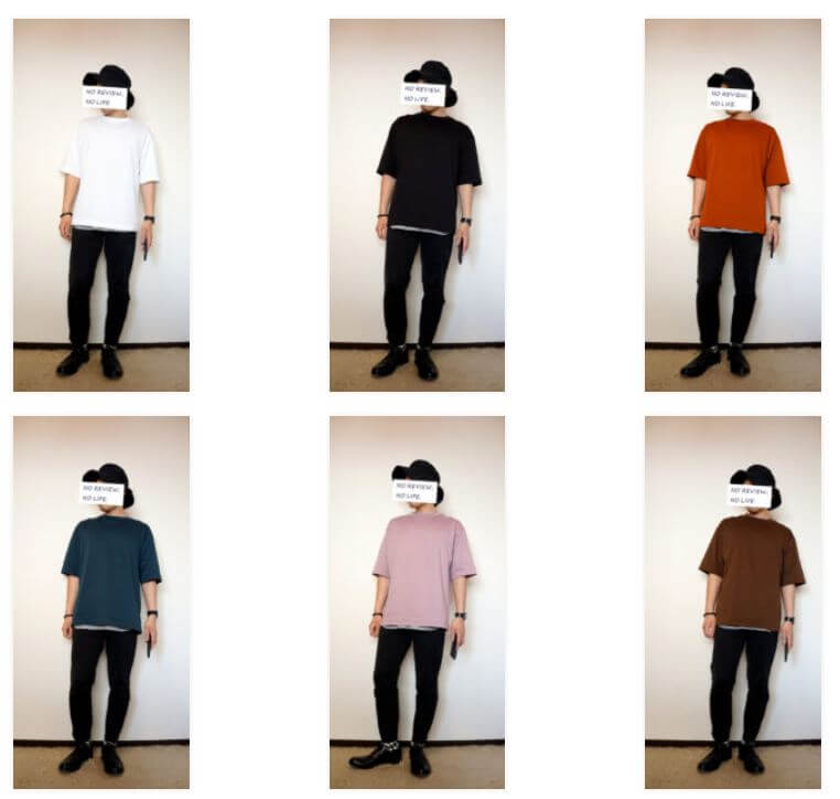 ユニクロユーエアリズムコットンオーバーサイズTシャツの6色