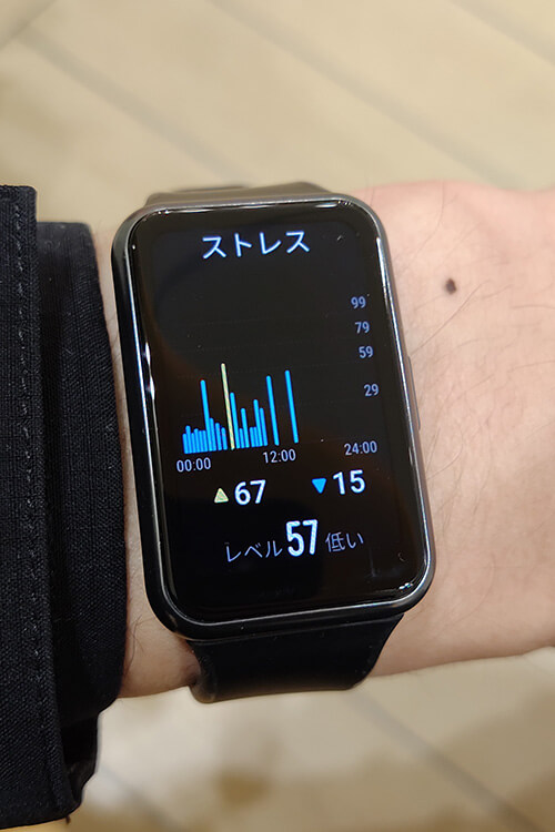 HUAWEI WATCH FITの機能　ストレス詳細