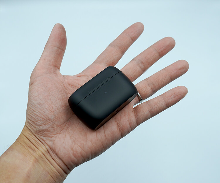 EarFun Free 2の充電ケースを手で持った状態