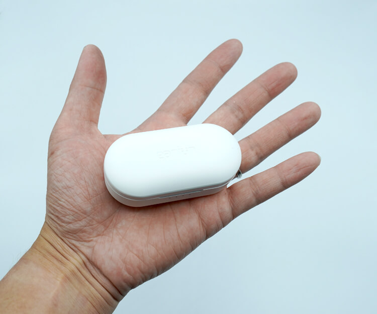 EarFun Freeの充電ケースを手で持った状態