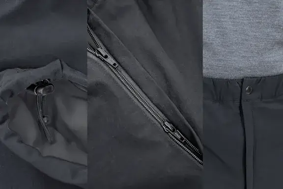 ラシカル フェアリーノヴァ 防寒パンツはYKKファスナーなどの高品質パーツを使用している