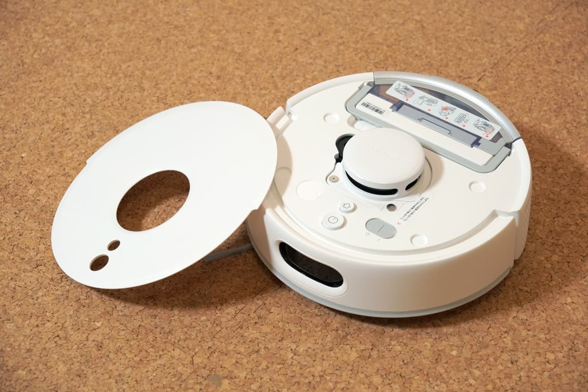 SwitchBot ロボット掃除機 K10＋Pro Comboのロボット掃除機のふたを外した状態